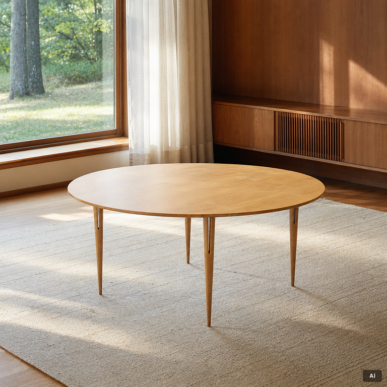 Bruno Mathsson, a dining table, presumably Bruno Mathsson International, Värnamo, Sweden, end of the 20th century.