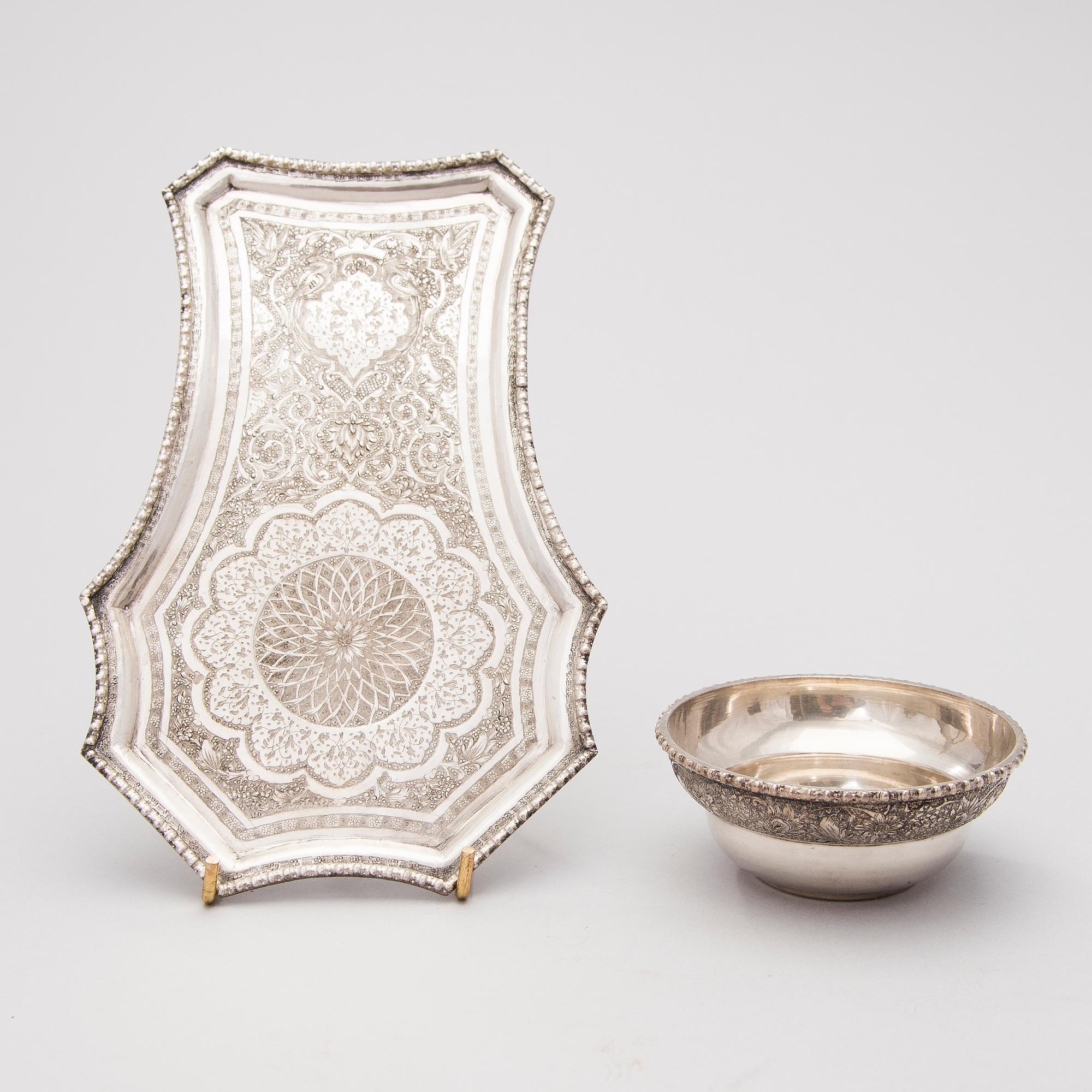 SAMOVAR, miniatyyri, hopeoitu, Persia 1900-luvun puoliväli.