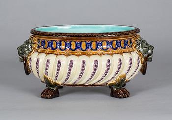 JARDINIERE, majolika, Rörstrand 1800-talets slut.