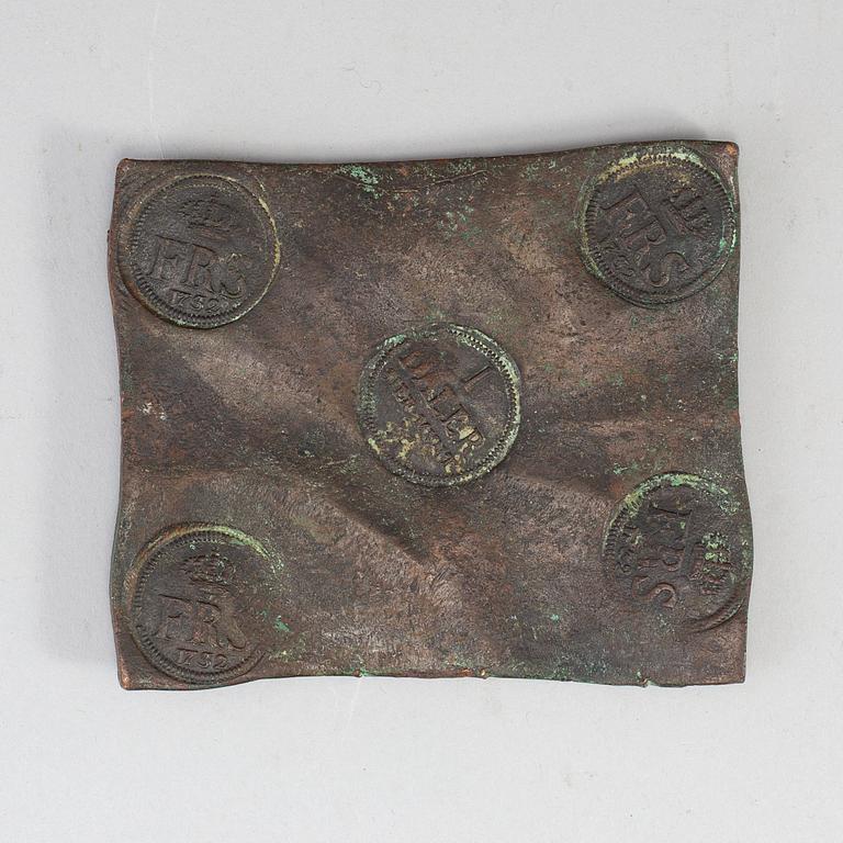 PLÅTMYNT, 1 daler silvermynt, Avesta, Fredrik I 1732.