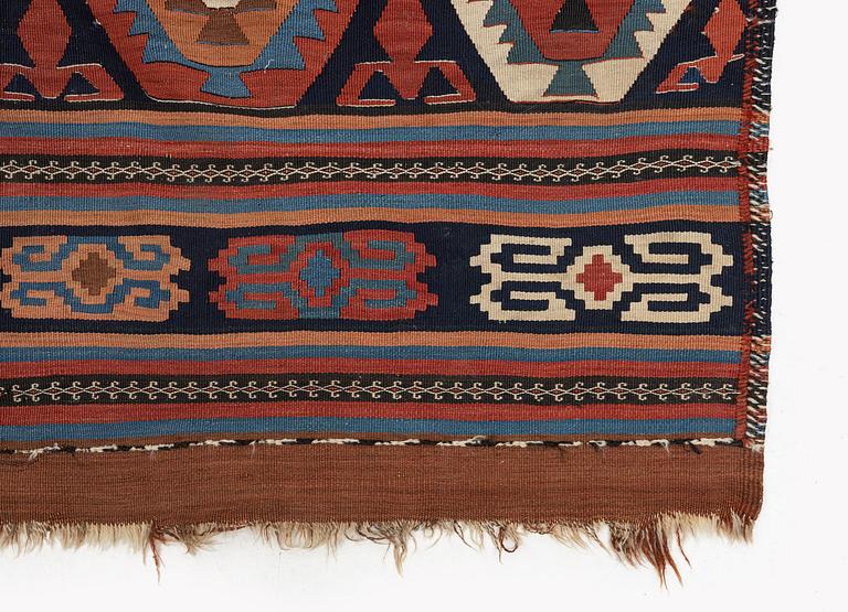 An antique Shahsavan kilim, Northwest Persia, c. 328 x 164 cm.