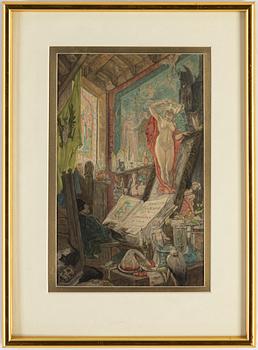 FELICIEN ROPS, etching in colour, 1909, signed in the print and the numbering 126/200 erased byt slightly visible.