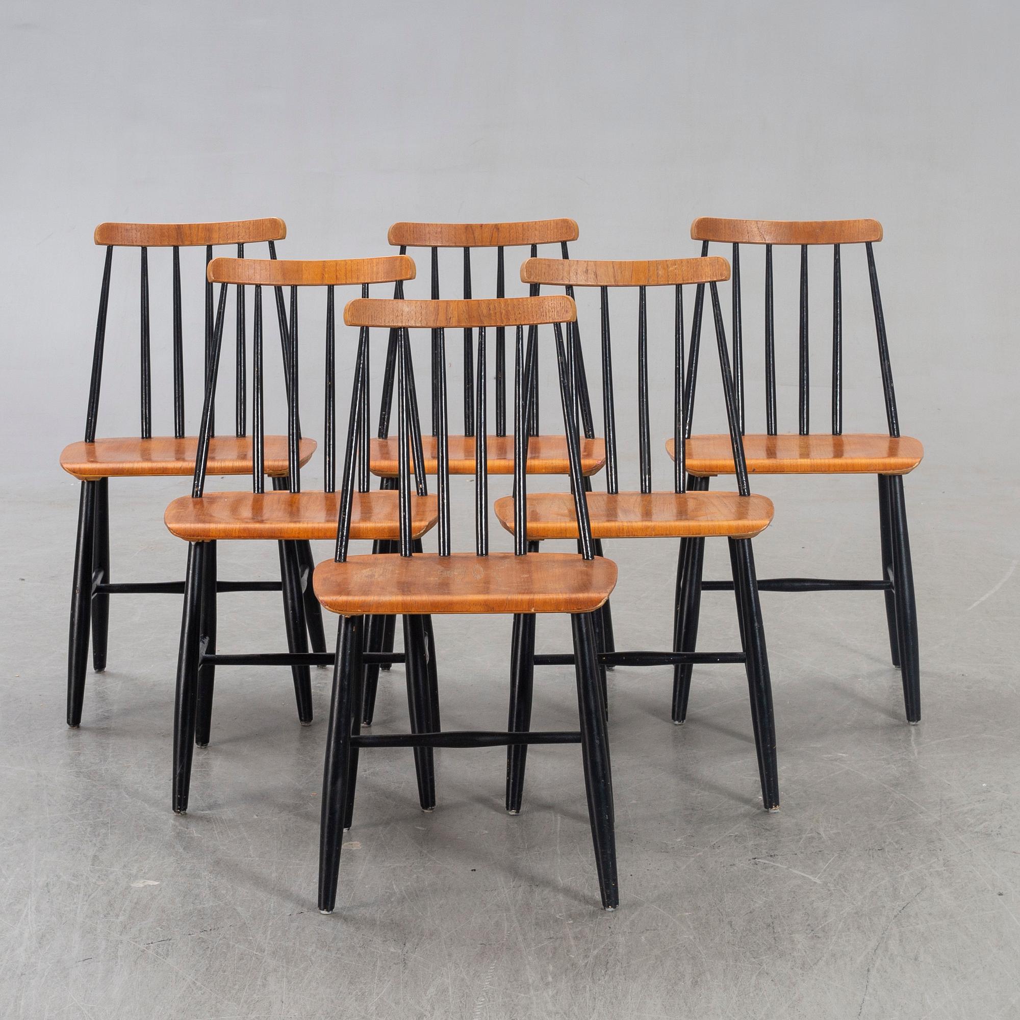 Chairs  6 pcs, Kährs, Nybro, 1970s.