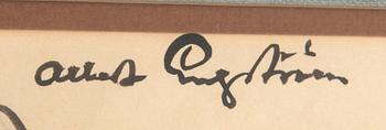 Albert Engström, teckning signerad.