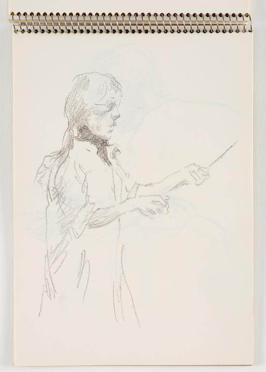 Lotte Laserstein, Skissblock med 19 teckningar varav 1 signerad.