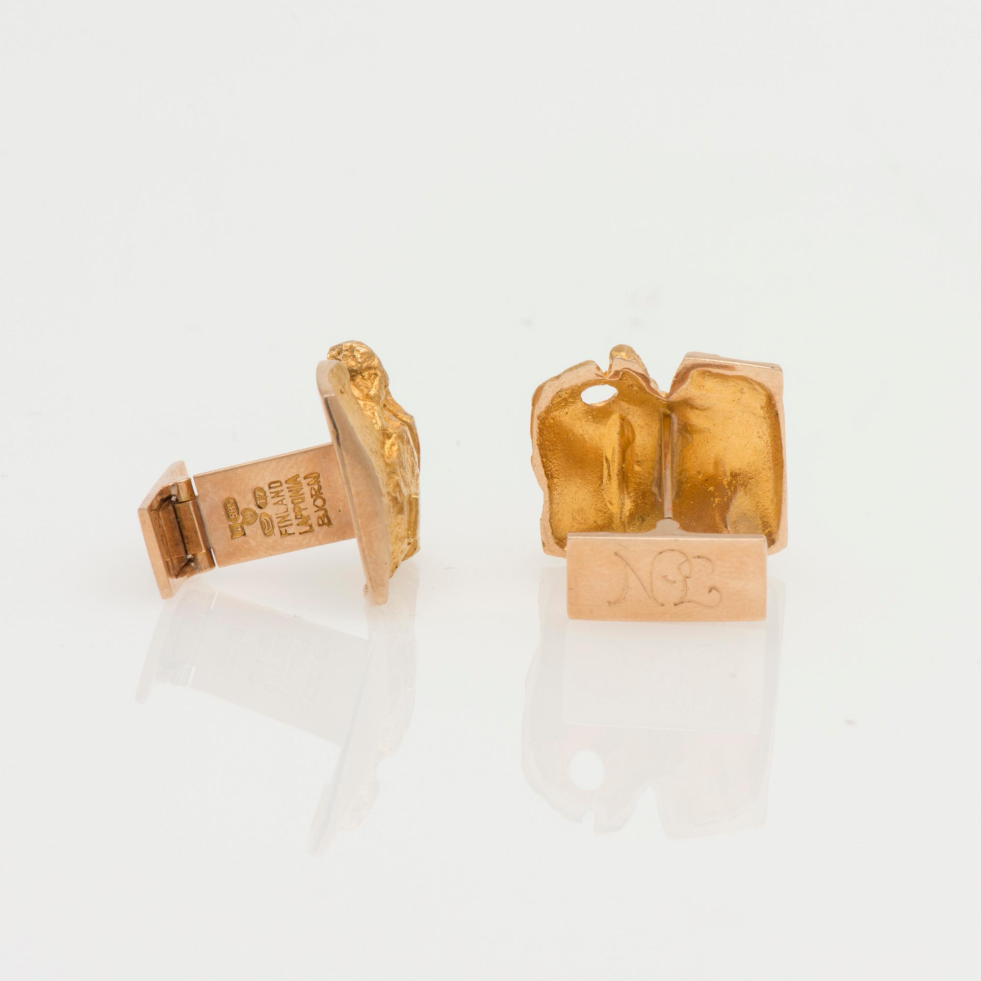 MANSCHETTKNAPPAR, Björn Weckström, Lapponia 1972. 14K guld.