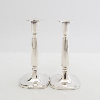 Tore Eldh, candlesticks, a pair, silver, Cesons, Gothenburg, 1971.