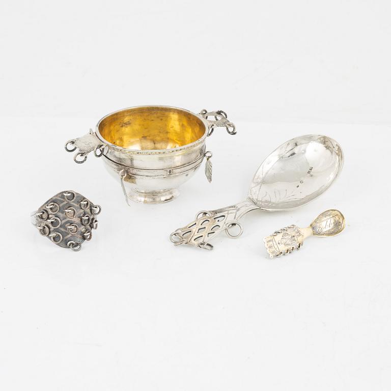 Four pieces of Sami silver, 19th-20th Century.