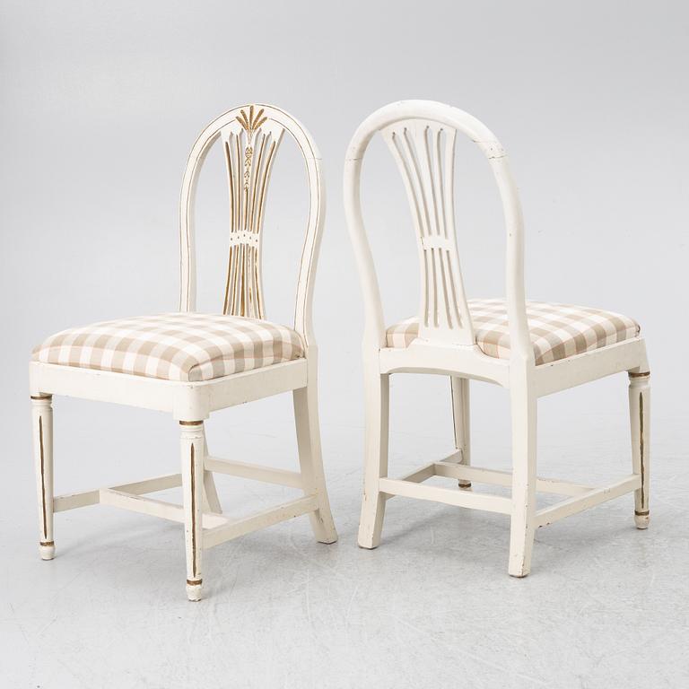 Four matched chairs, 19th century.