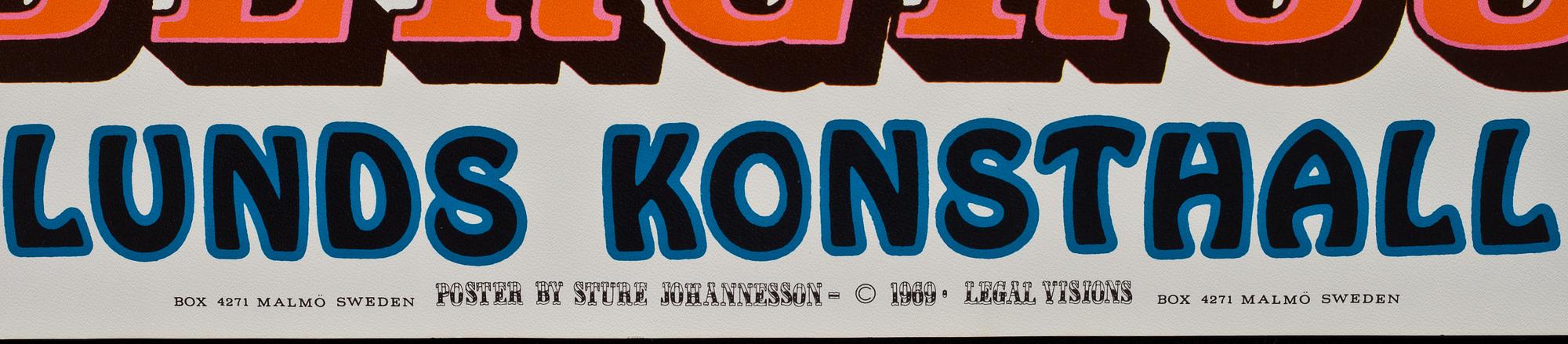 STURE JOHANNESSON, utställningsaffisch, 1969.