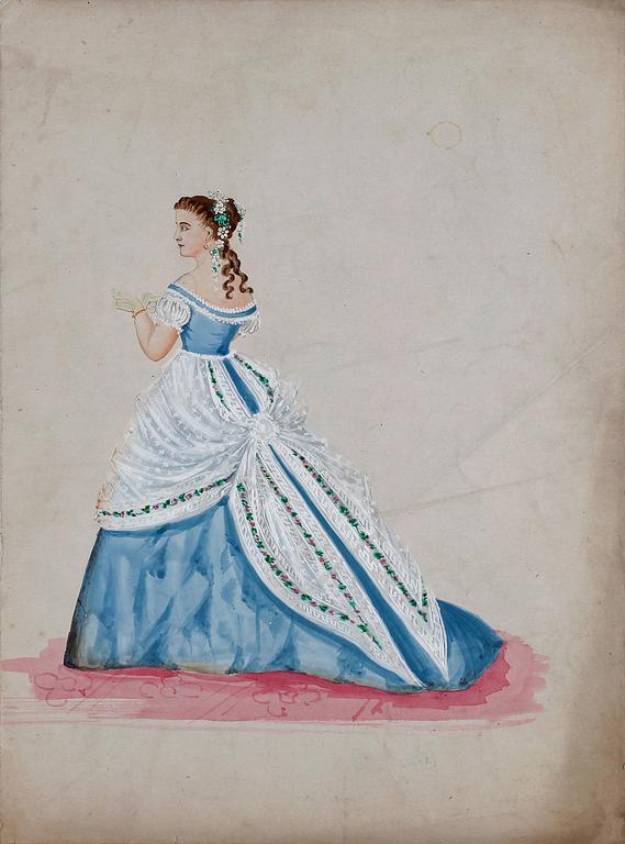 MODEPLANSCHER, 14 st, bla Ernest Leduc, 21 rue des Acacias, Montmartre, Paris 1800-talets andra hälft.