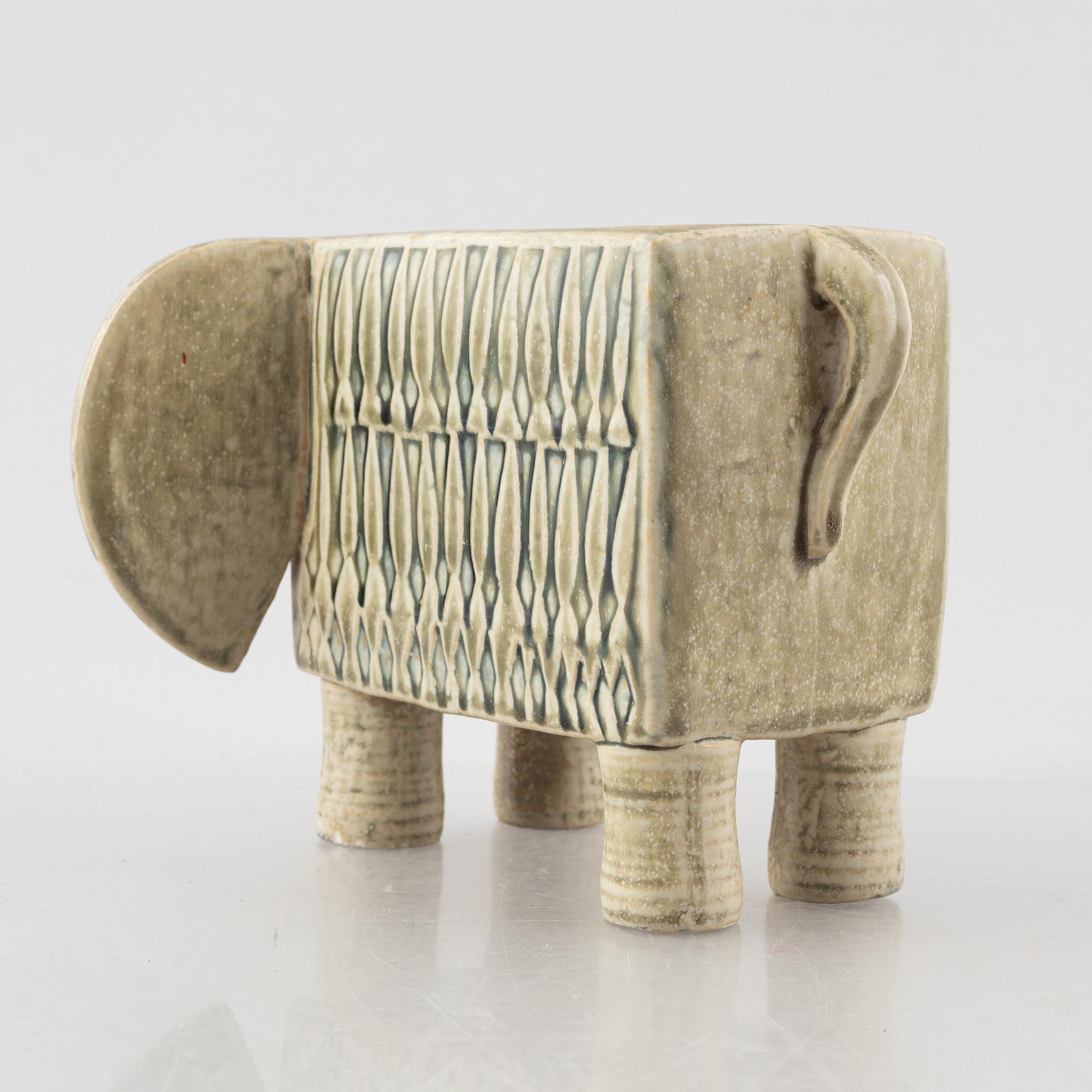 Lisa Larson, figurin, stengods, "Elefant", ur serien "Afrika", Gustavsberg.