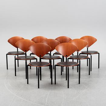 Bent Krogh, stolar, 9 st, 'Nimbus' Danmark, 1980-tal.