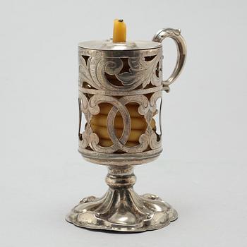 CHRISTOPHER CREUTZ, vaxljusstake, silver, Stockholm, 1859.