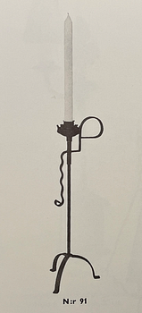 Bjerkås, a wrought iron floor candlestick model "91", Gothenburg, 1930s.