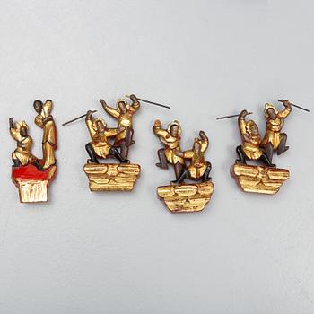 A Chinese carved front decoration for a bed, Qing dynasty 19th centrury.