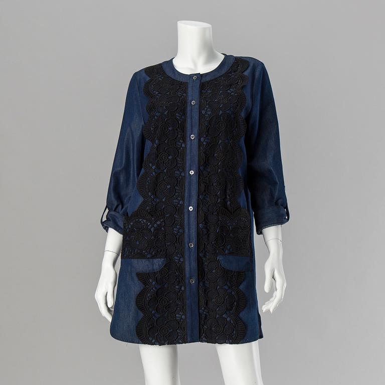 A denim dress by Anna Sui.