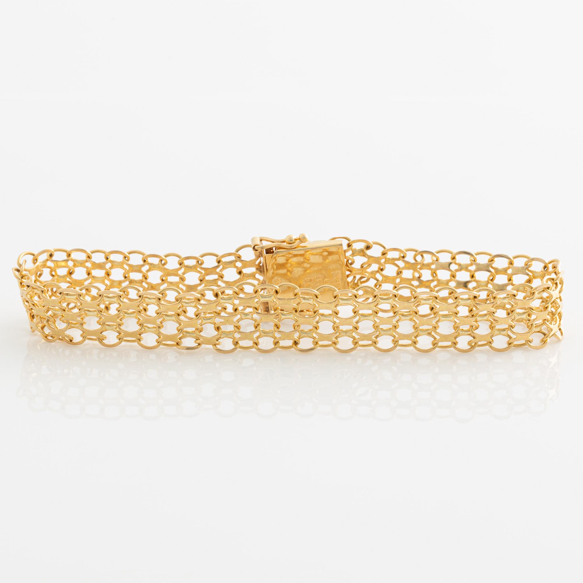 Armband, 18K guld, x-länk.