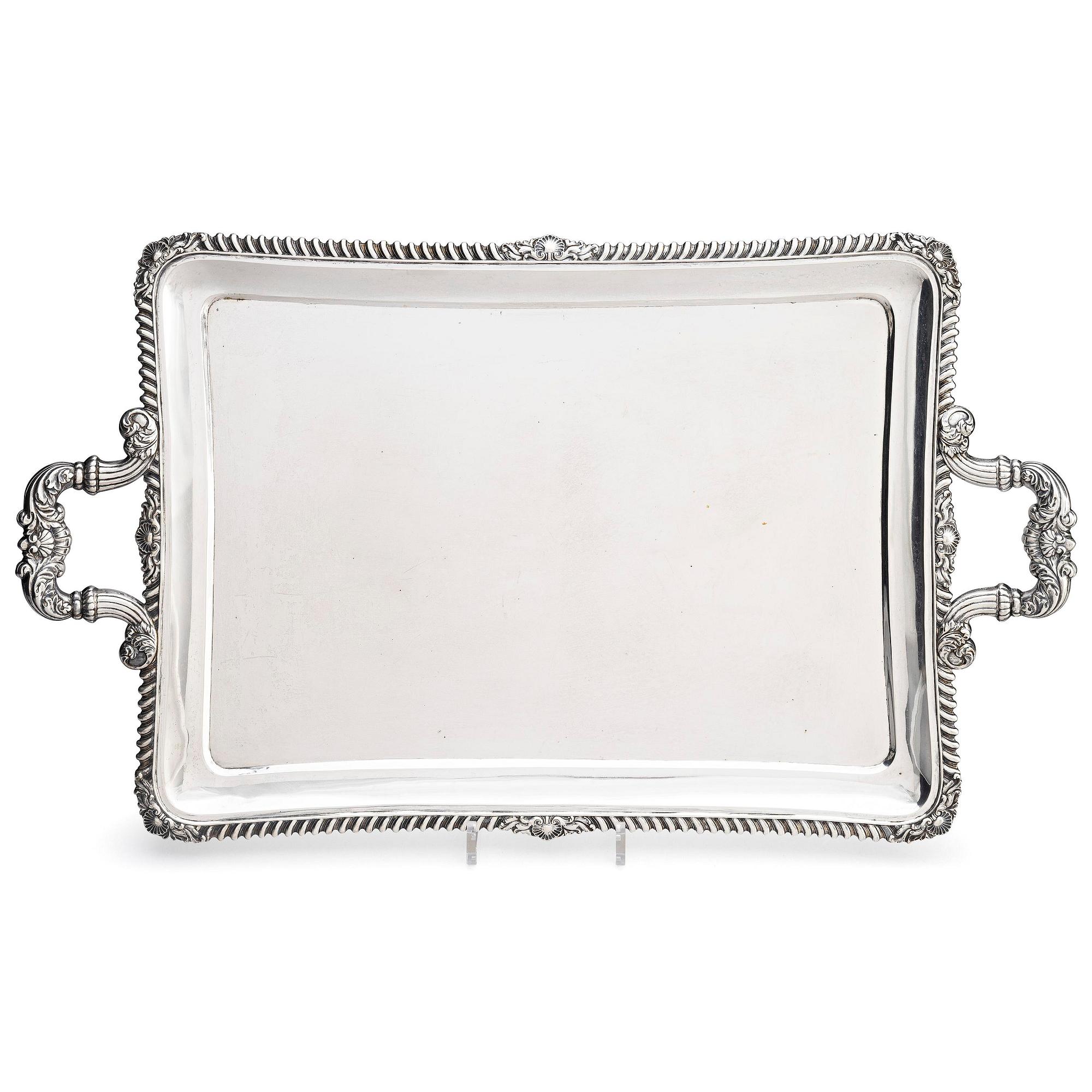 A German 20th century silver tray, 800/1000 silver.