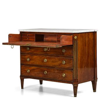 30. A late Gustavian mahogany commode, Stockholm, late 18th century.