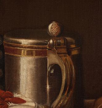 Swedish artist, 18th Century, still life with crayfish and drinking jugs.