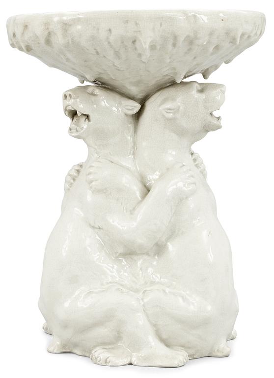 An Art Nouveau creamware centerpiece, Gustafsberg 1911.