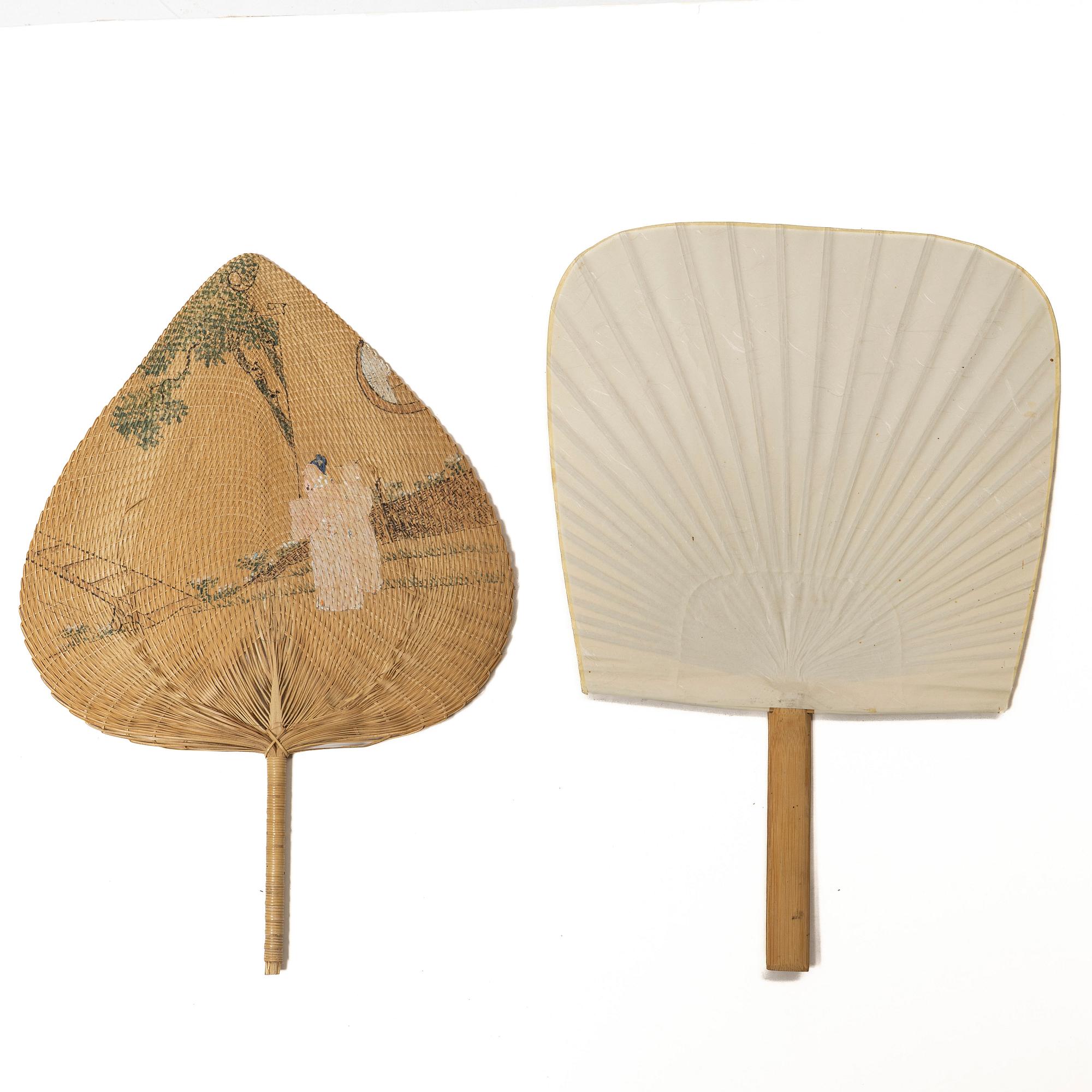 Fläktor, 12 stycken, papp. Sen Qingdynasti/tidigt 1900-tal.