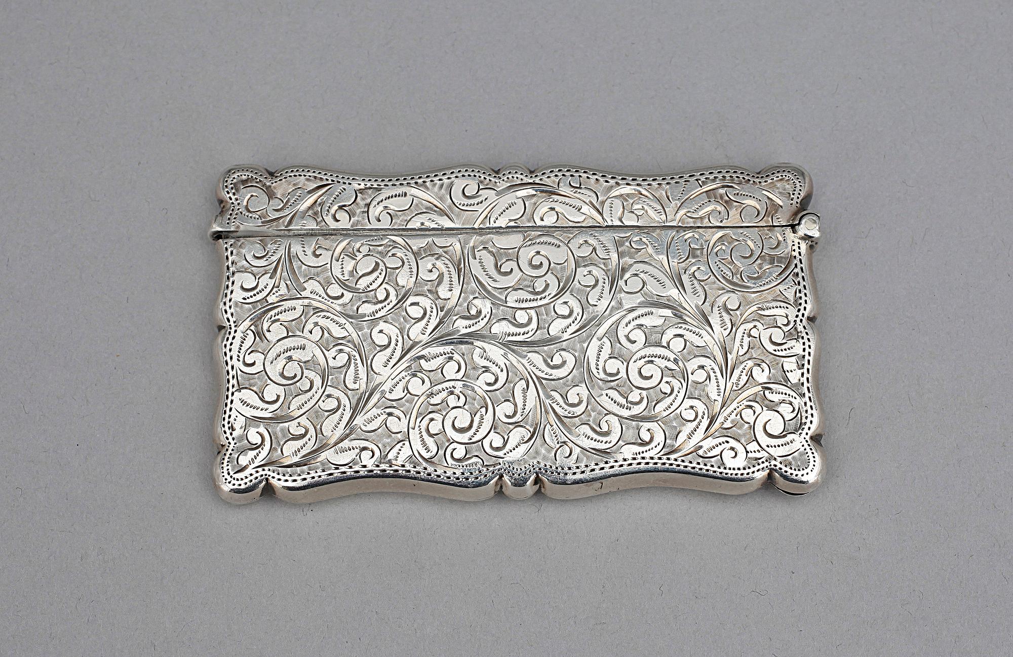 VISITKORTSETUI, silver, Birmingham, 1901. Vikt: 55 gram.