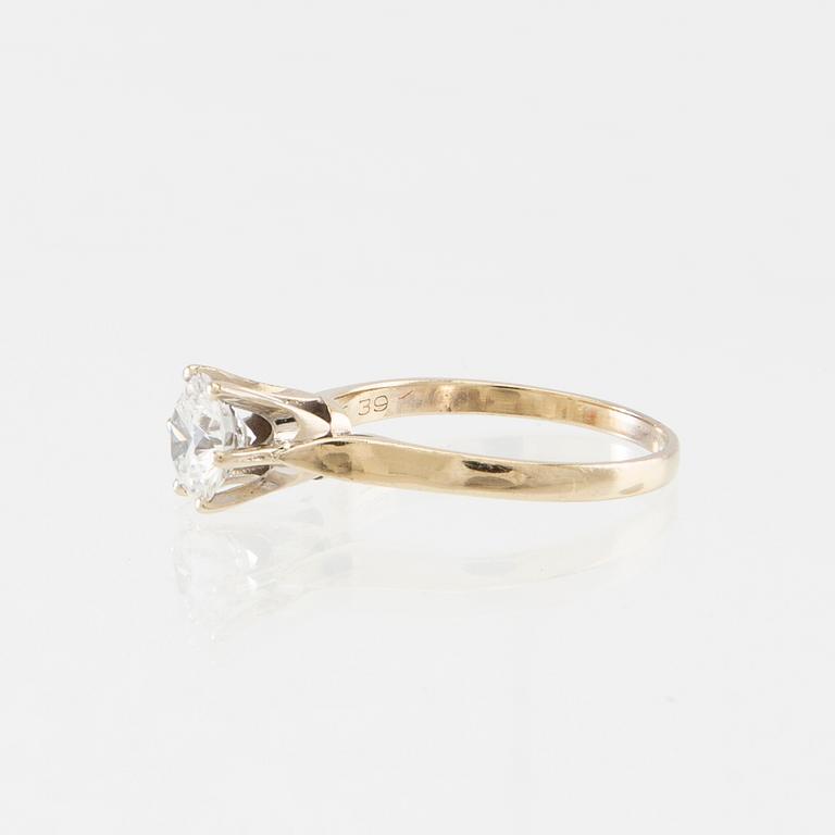 Solitaire ring 14K white gold with a diamond approx. 1.23 ct.