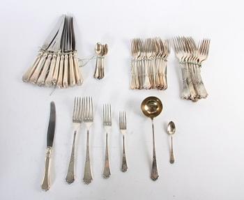 BESTICKSDELAR, 48 st, silver, C G Hallberg, Stockholm 1925.