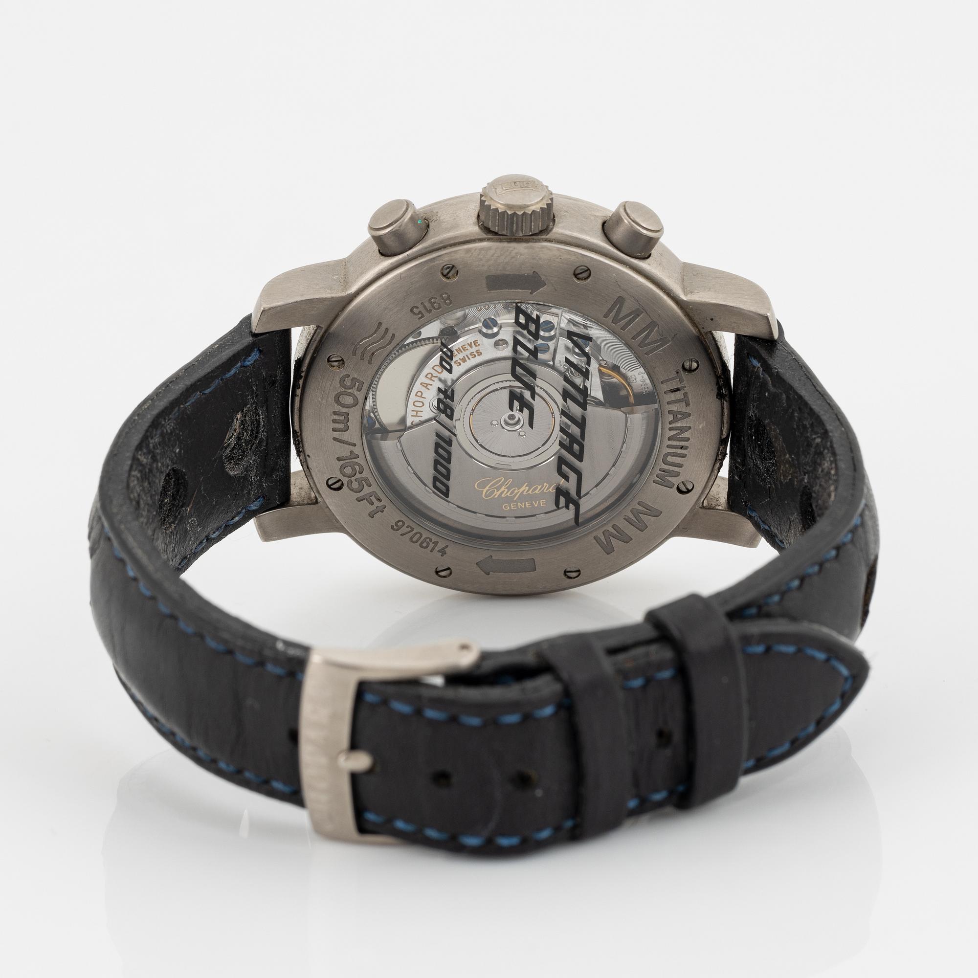 Chopard, Mille Miglia, "Vintage Blue", chronograph, wristwatch, 40 mm.