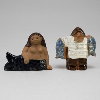 2 stoneware figurines by Lisa Larson for Gustavsberg. Produced 1969-1972.