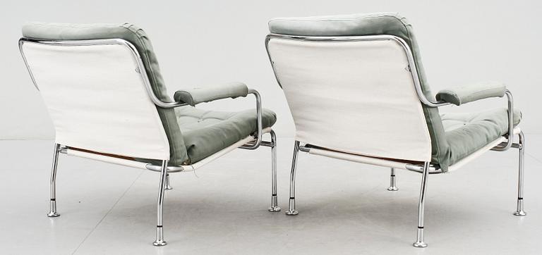 FÅTÖLJER, ett par, möjligen Bruno Mathsson, Dux, 1900-talets fjärde kvartal.