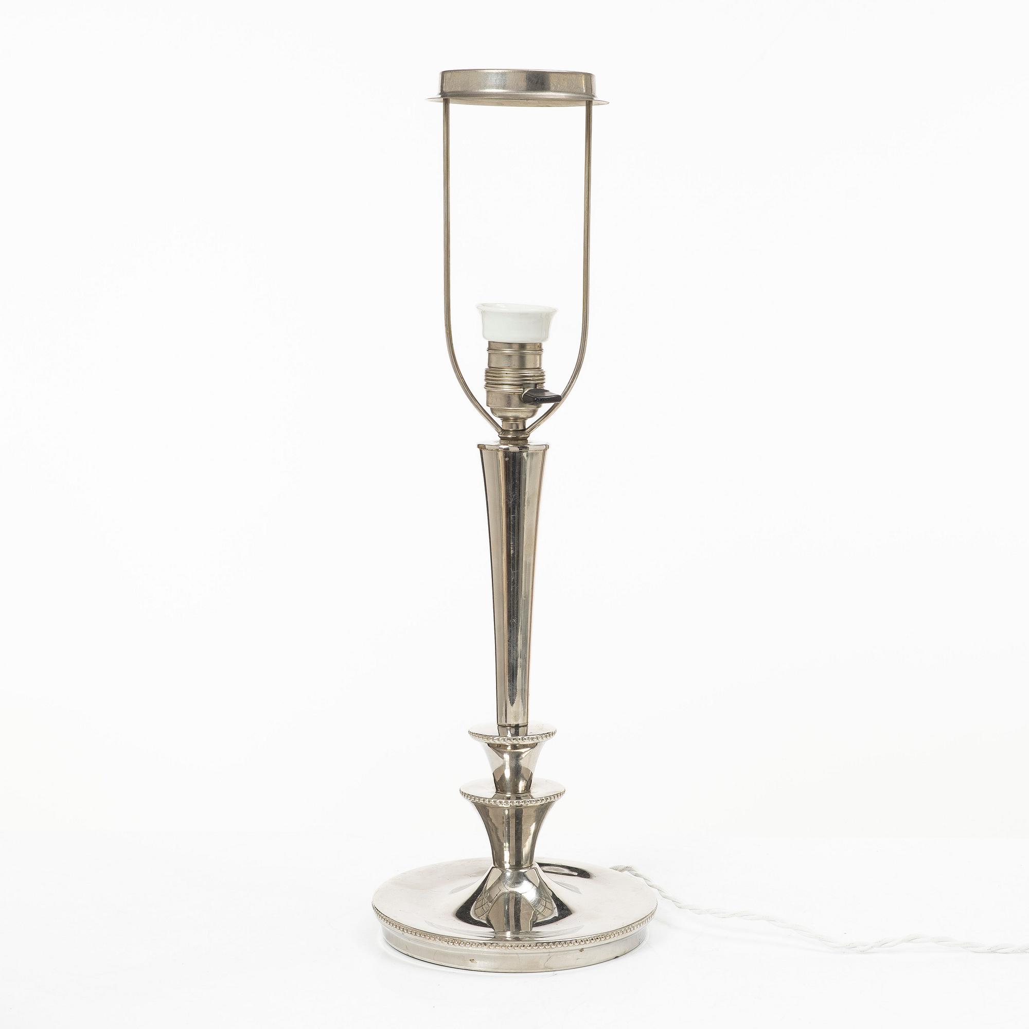 A silver plated table lamp, first half of the 20th century.
