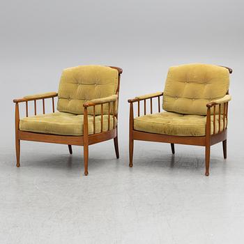 Kerstin Hörlin-Holmquist, A pair of "Skrindan" armchairs, OPE-Möbler, second half of the 20th century.