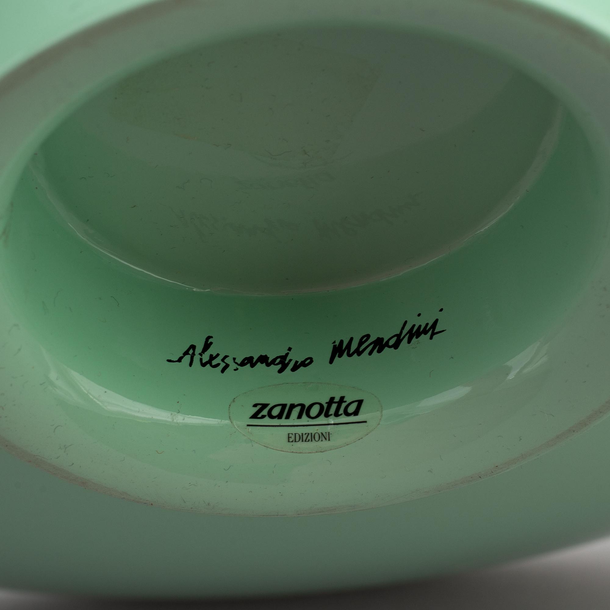 Alessandro Mendini, a 'Cuculi' bowl and two dishes, Zanotta, Italy, 1980's.
