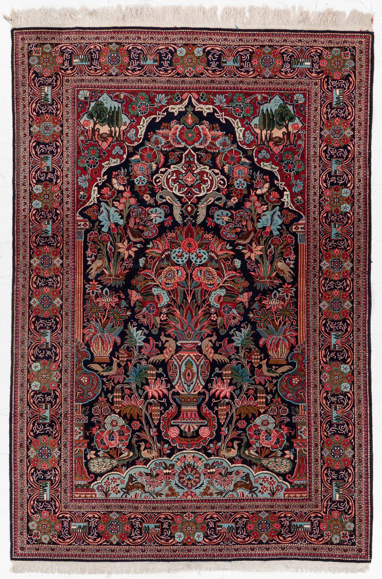 Keshan rug, approx. 130 x 200 cm.