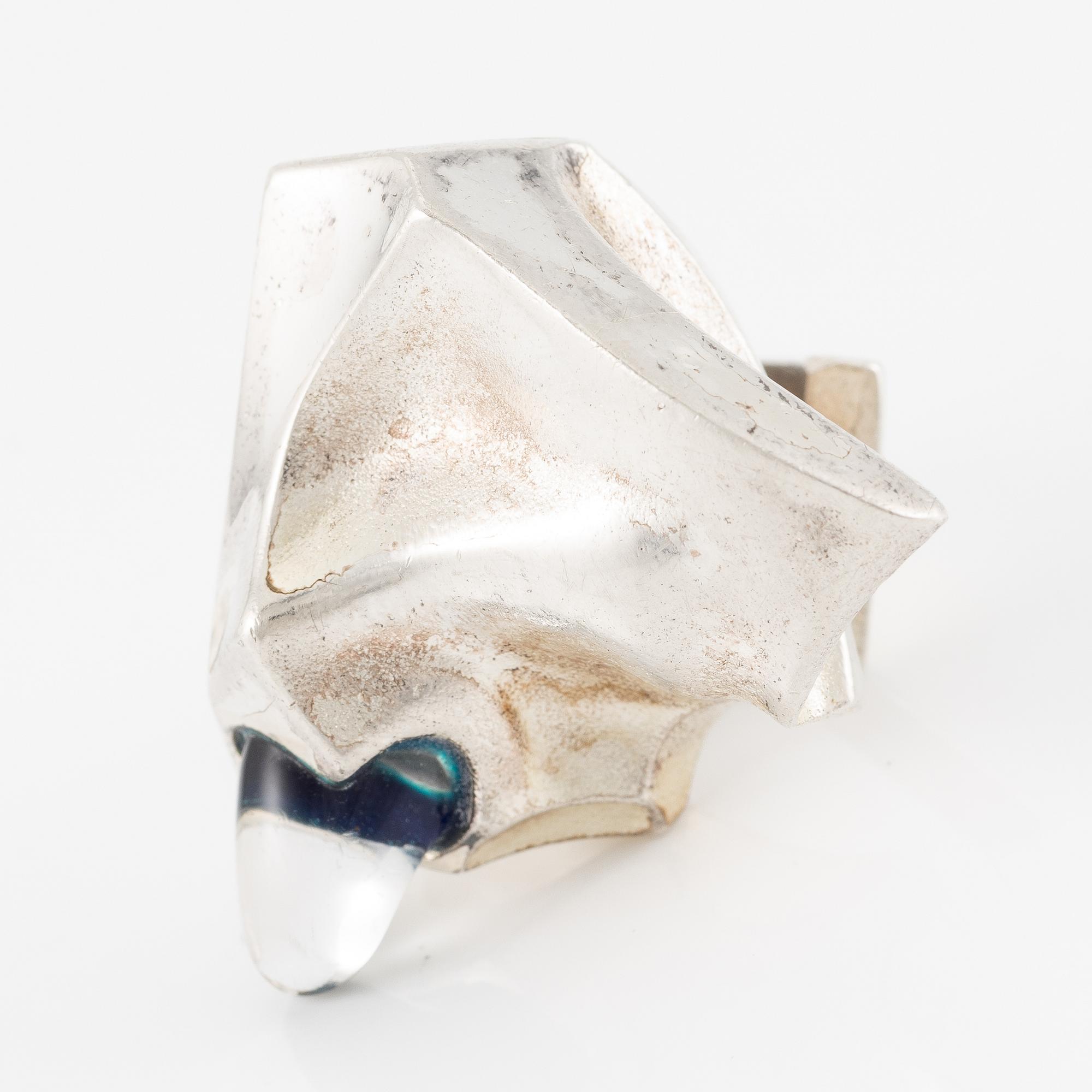 Björn Weckström, Ring "Varelsens öga", sterlingsilver och akryl. Lapponia 1973.