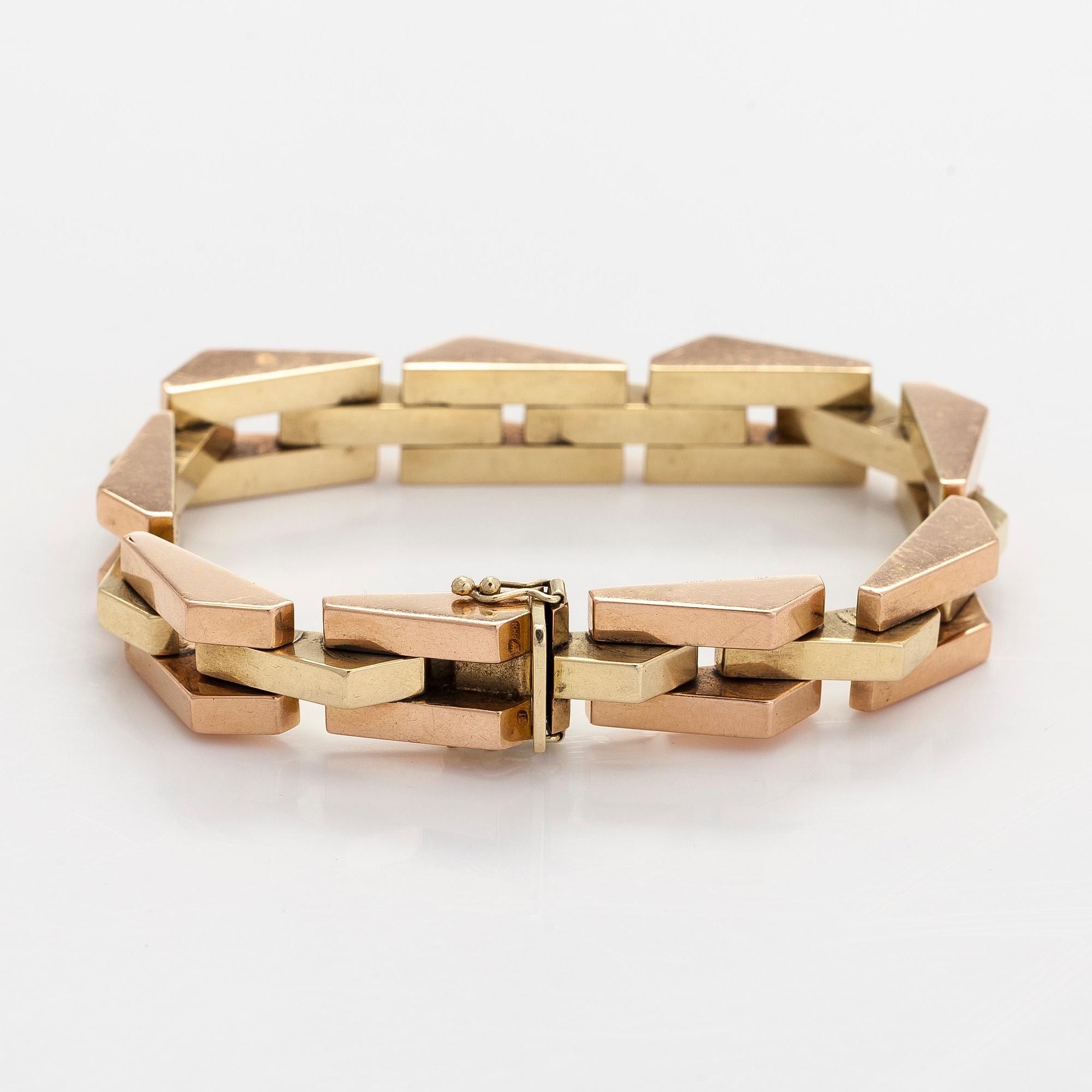 Armband, 14K tvåfärgers guld.