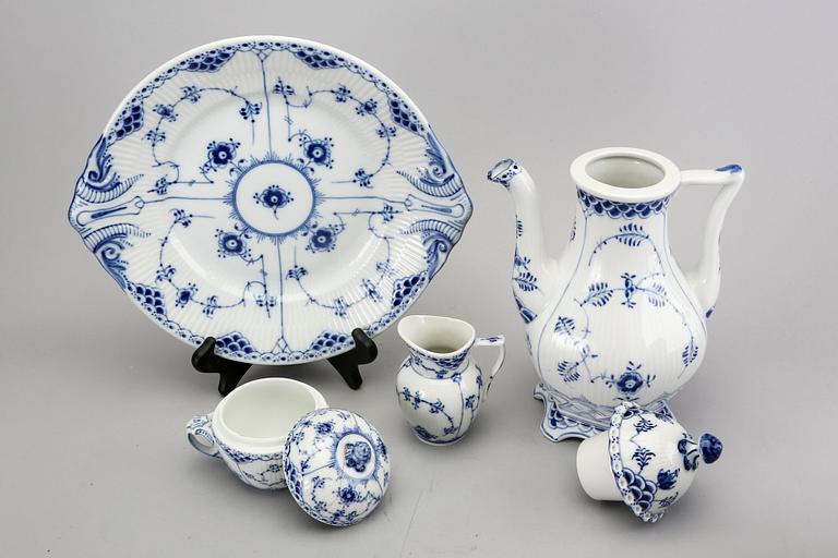 Tableware Blue fluted halvblonde Royal Copenhagen Denmark second half of the 20th century porcelain.