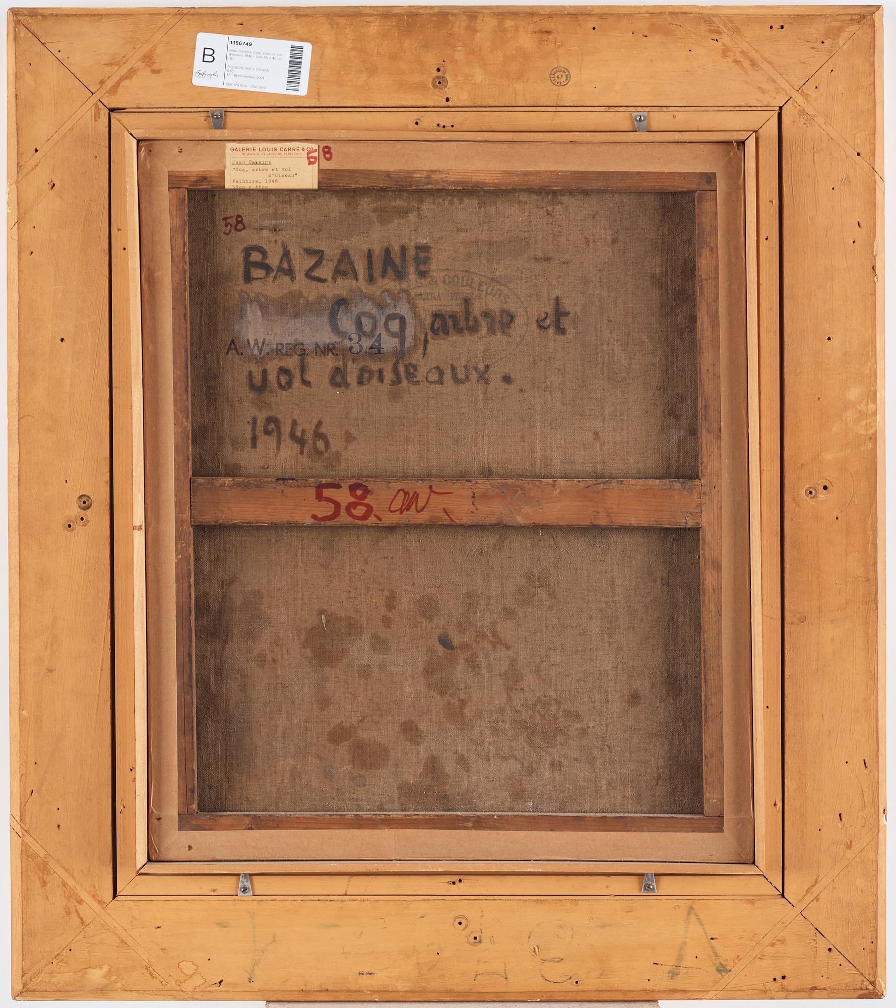 Jean Bazaine, "Coq, arbre et vol d'oiseau".