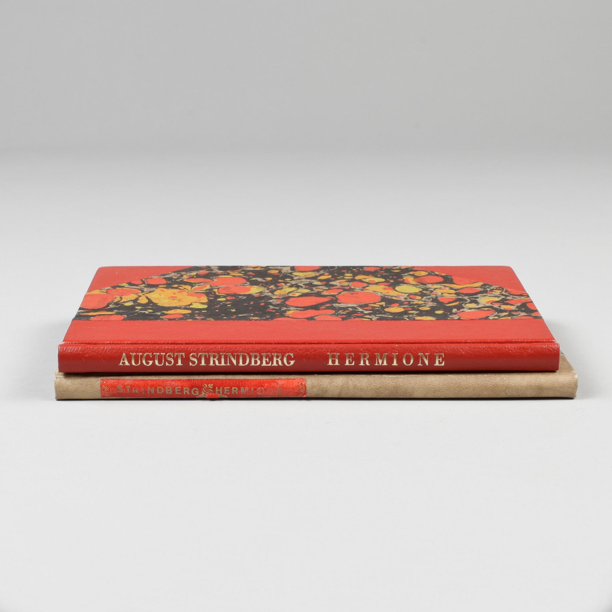 BOK, 2 exemplar "Hermione" av August Strindberg, Stockholm 1871.