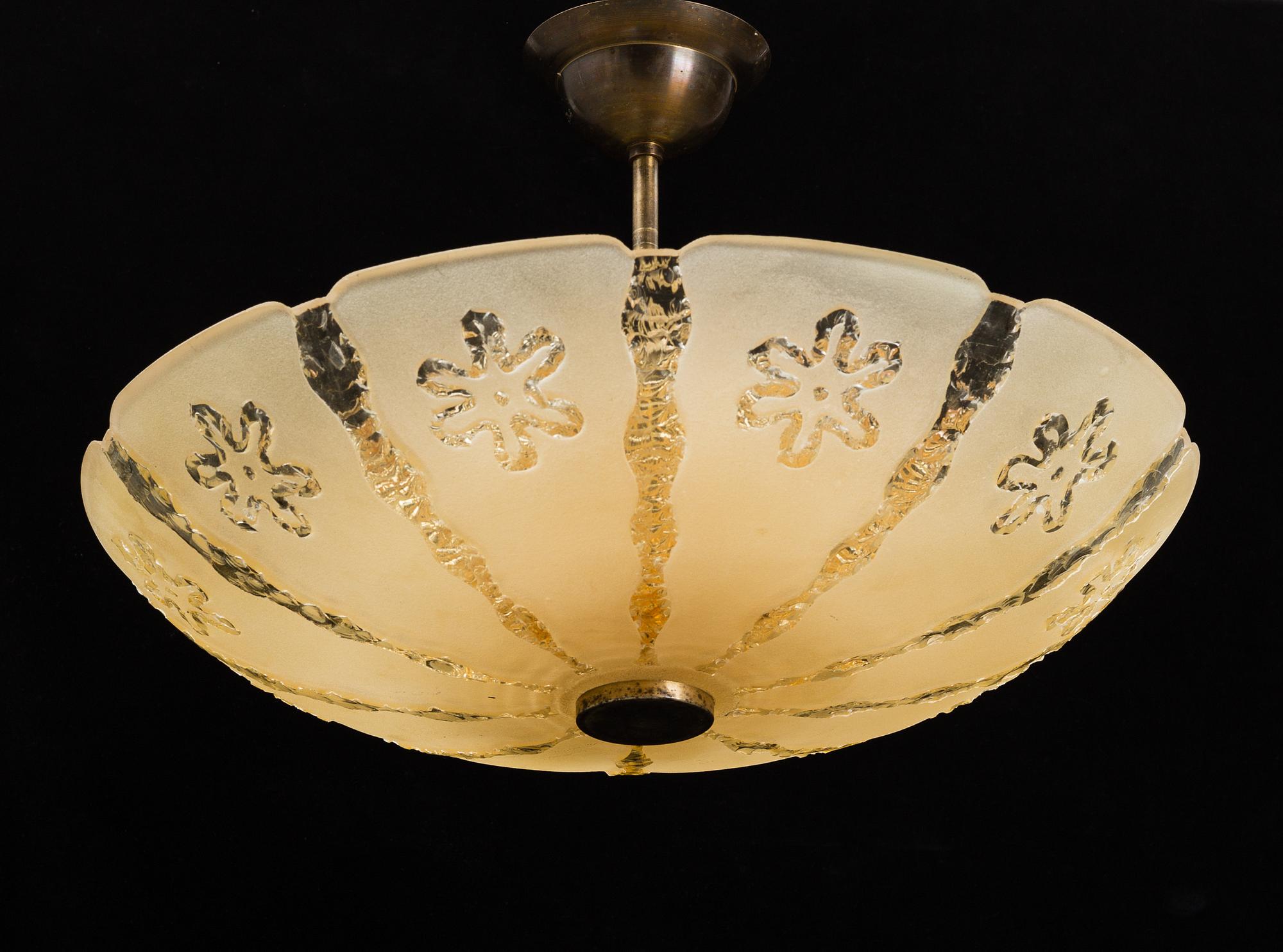TAKLAMPA, Carl Fagerlund, Orrefors, 1900-talets första hälft.