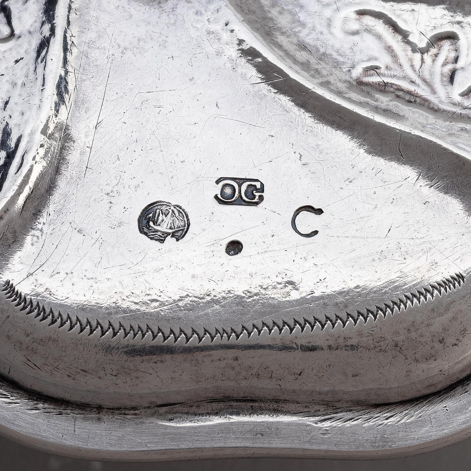 A pair of Swedish 18th century silver chamber-candlesticks, marks of Olof Gravander, Kristinehamn 1761.