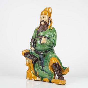 A Chinese roof tile figure, Ming style, presumably late 19th Century.