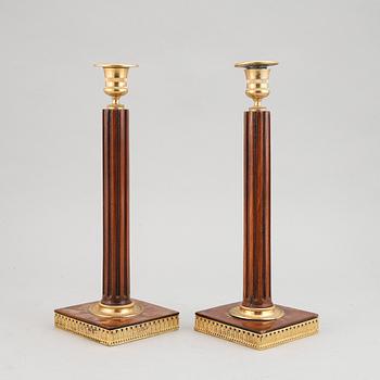 A pair of late Gustavian late 18th century candlesticks.