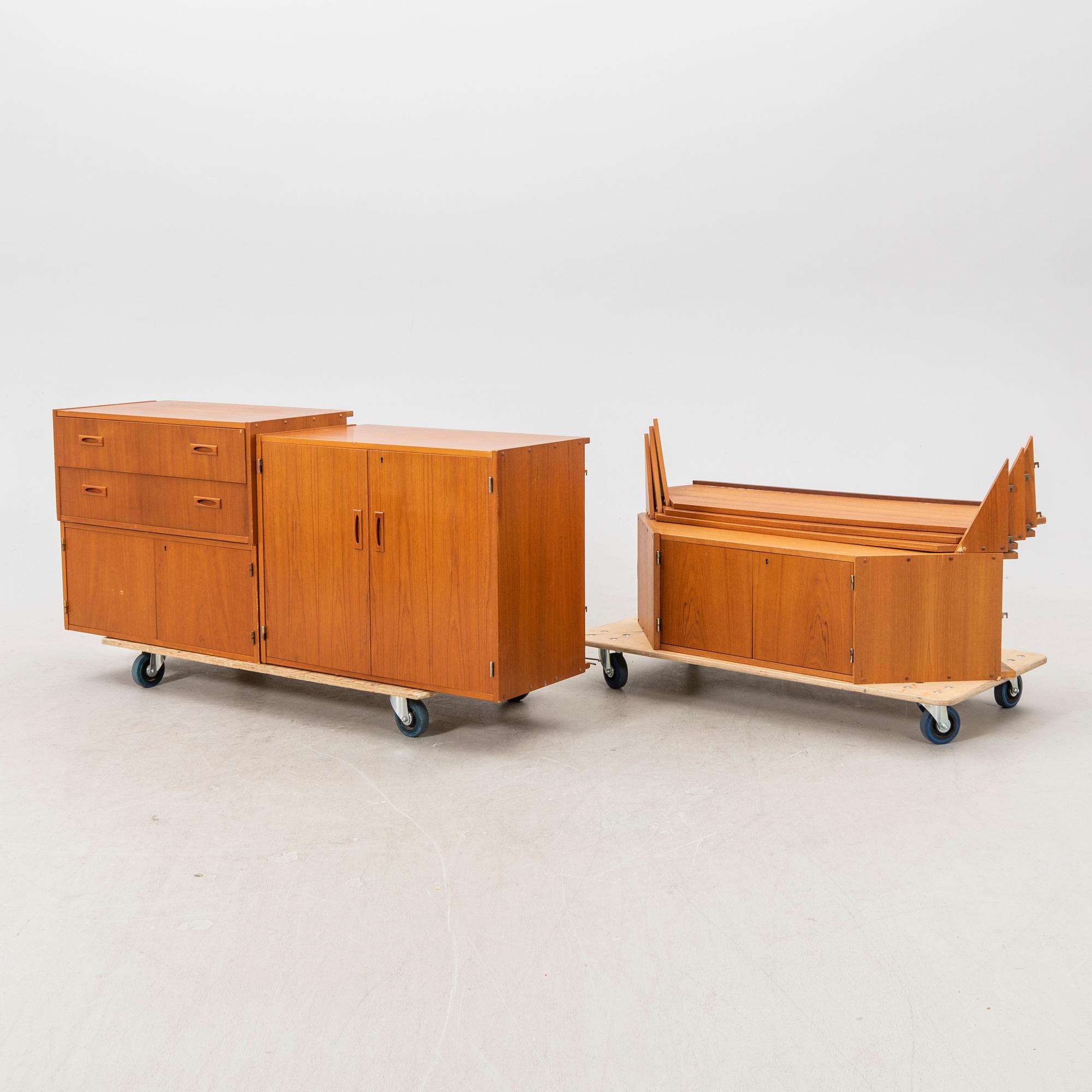 A Karhu/Wechert 1960s teak corner book shelf from AB Anders Gustafsson Tibro.