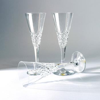 Vicke Lindstrand, champagneglas, 6 st, "Ambassadör", Kosta Boda.