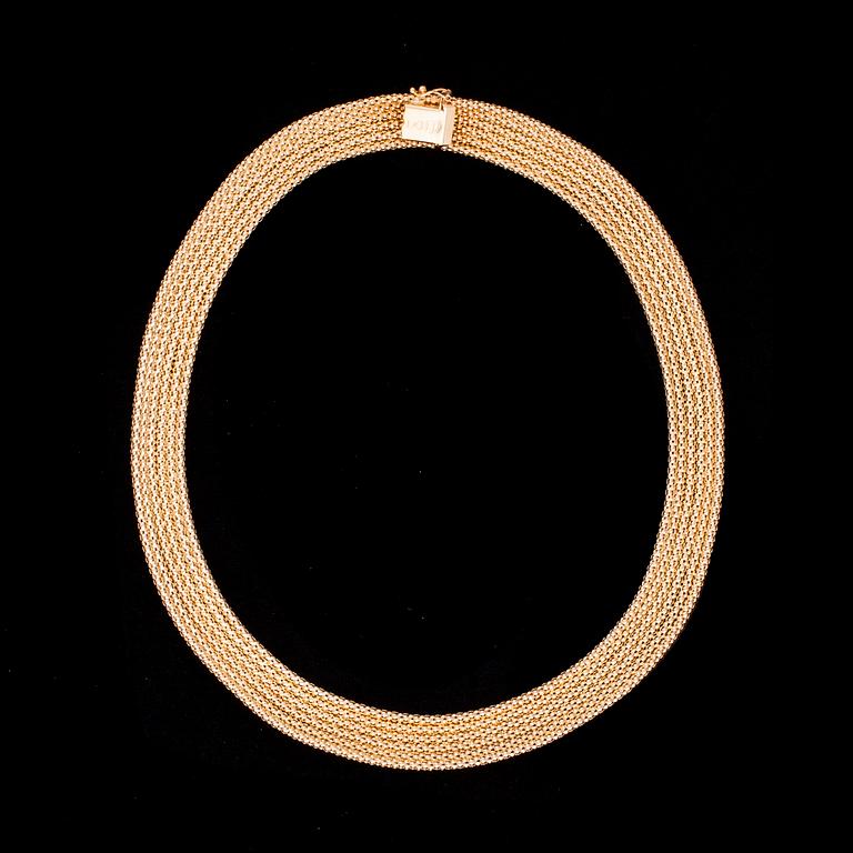 COLLIER, 14K guld, Italien, importstämplar Faber Art. Vikt 39,5 g.