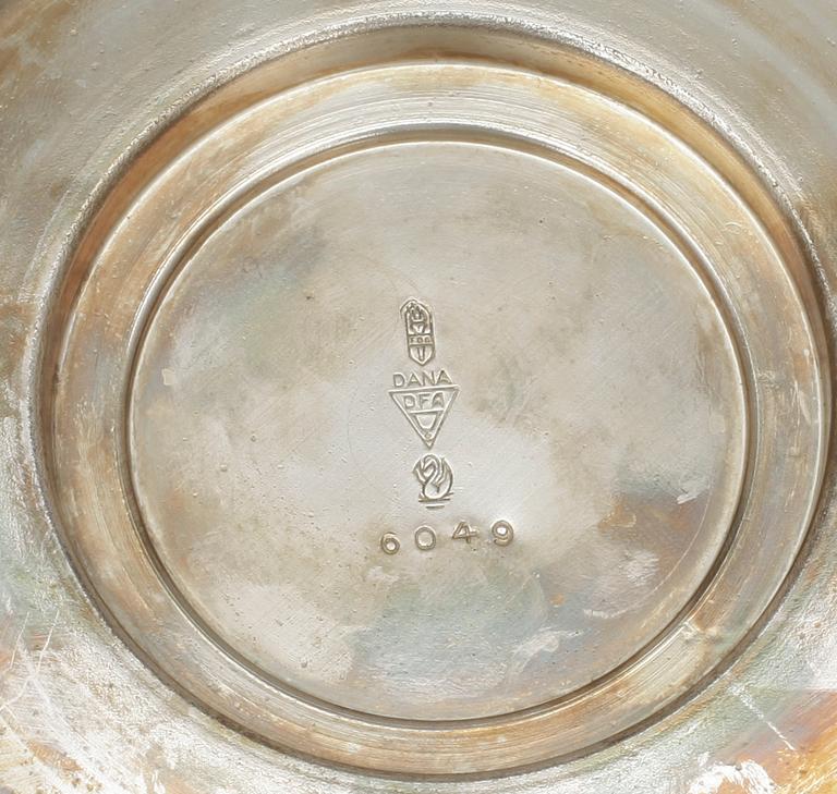 LJUSTAKAR, ett par, art deco, nysilver, Dana, Danmark, 1930/40-tal.